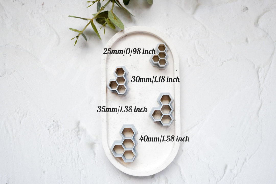 Honeycomb Clay Cutter: Bee Earrings, Cookie Fondant Cutter