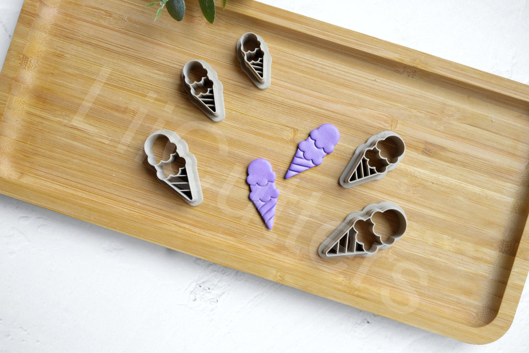 Ice Cream Clay Cutter Set: 3D Printed Polymer Cutters