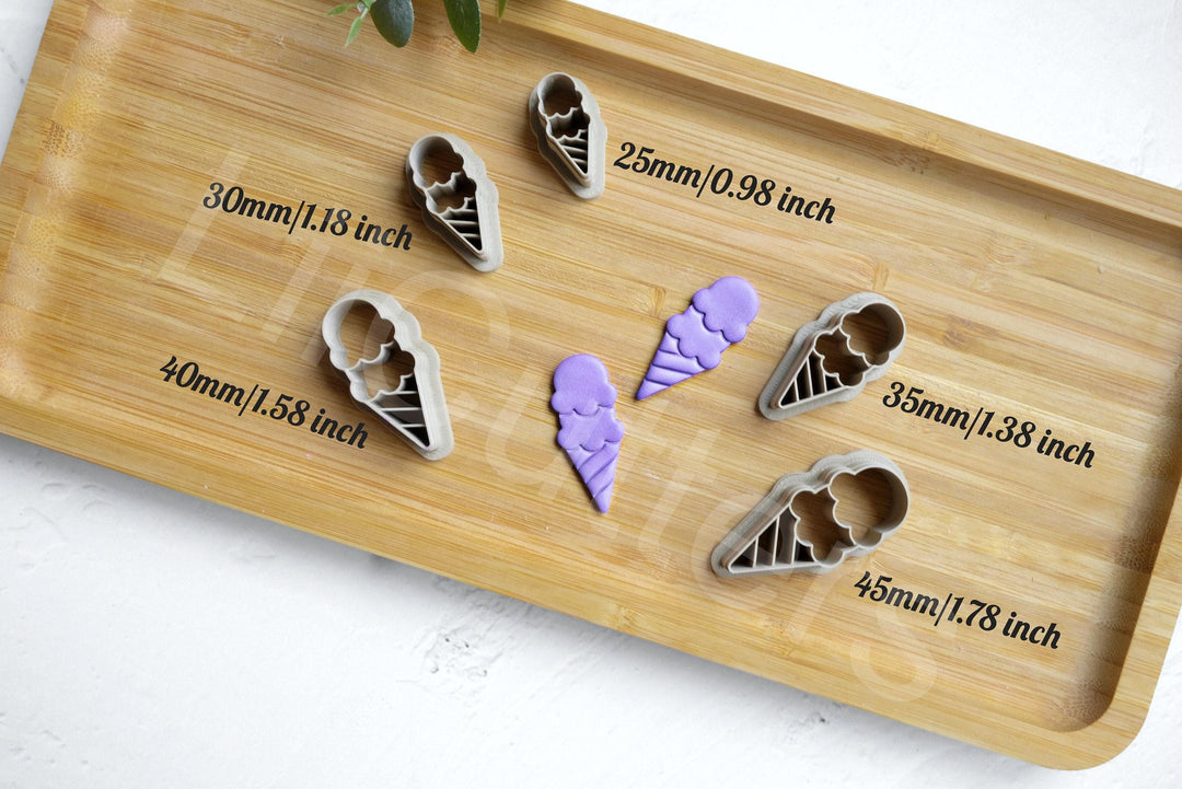 Ice Cream Clay Cutter Set: 3D Printed Polymer Cutters