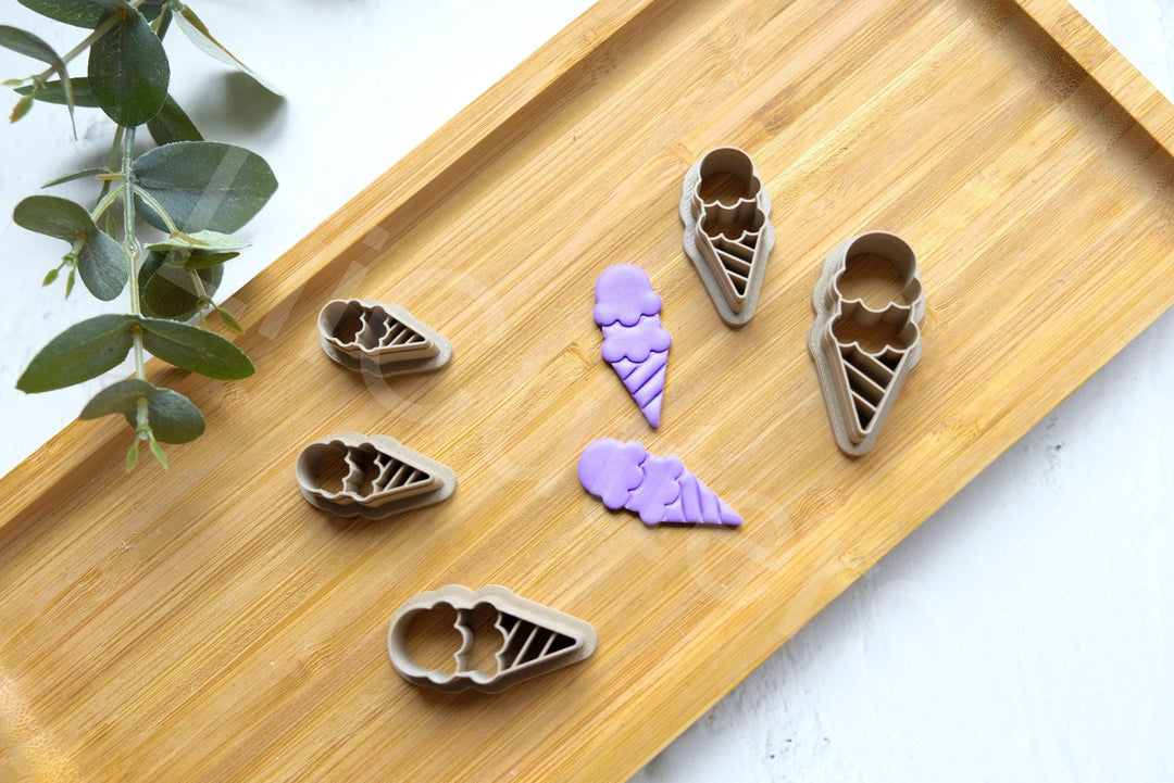 Ice Cream Clay Cutter Set: 3D Printed Polymer Cutters