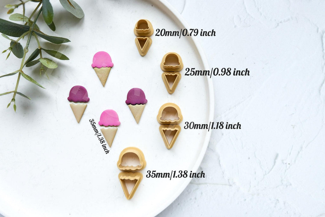 Ice Cream Polymer Clay Cutter Set – Summer Mini Clay Cutters for Earrings, DIY Jewelry Making Tools, 3D Printed Clay Supplies