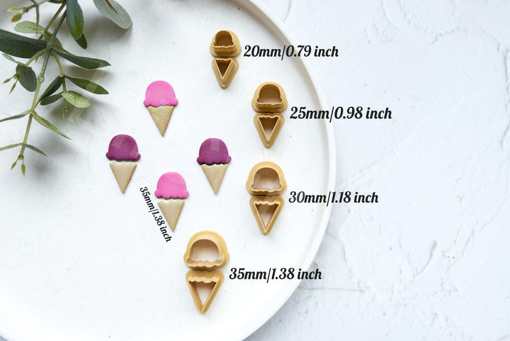 Ice Cream Polymer Clay Cutter Set – Summer Mini Clay Cutters for Earrings, DIY Jewelry Making Tools, 3D Printed Clay Supplies