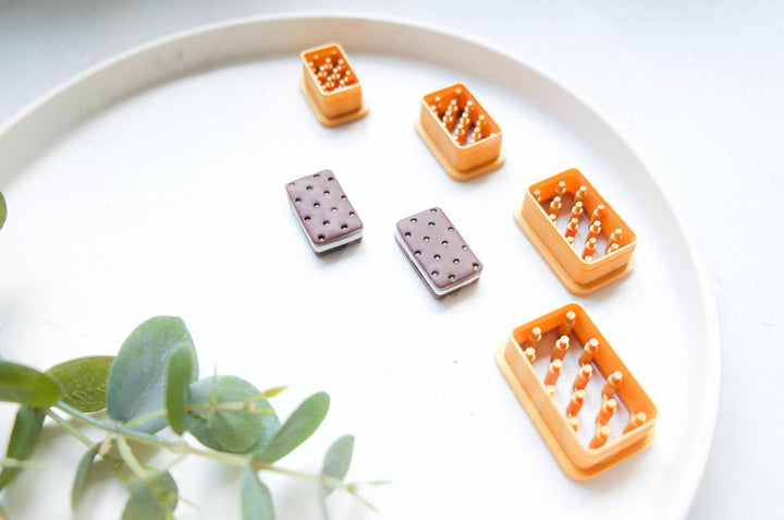 Ice Cream Sandwich Cookie Cutter: Polymer Clay Earrings (2pc Set)