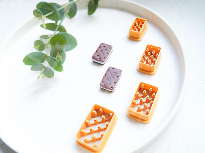 Ice Cream Sandwich Cookie Cutter: Polymer Clay Earrings (2pc Set)