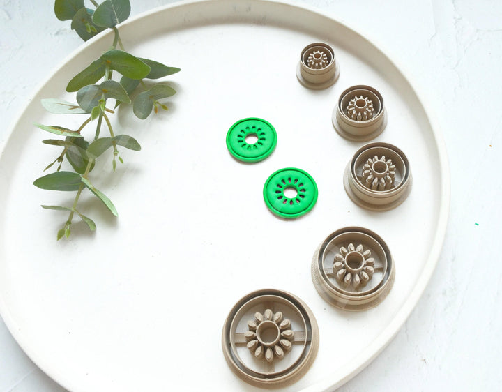 Kiwi Slice Polymer Clay Cutter – Tropical Fruit Clay Cutter for Earrings, Mini DIY Jewelry Making Tool, 3D Printed