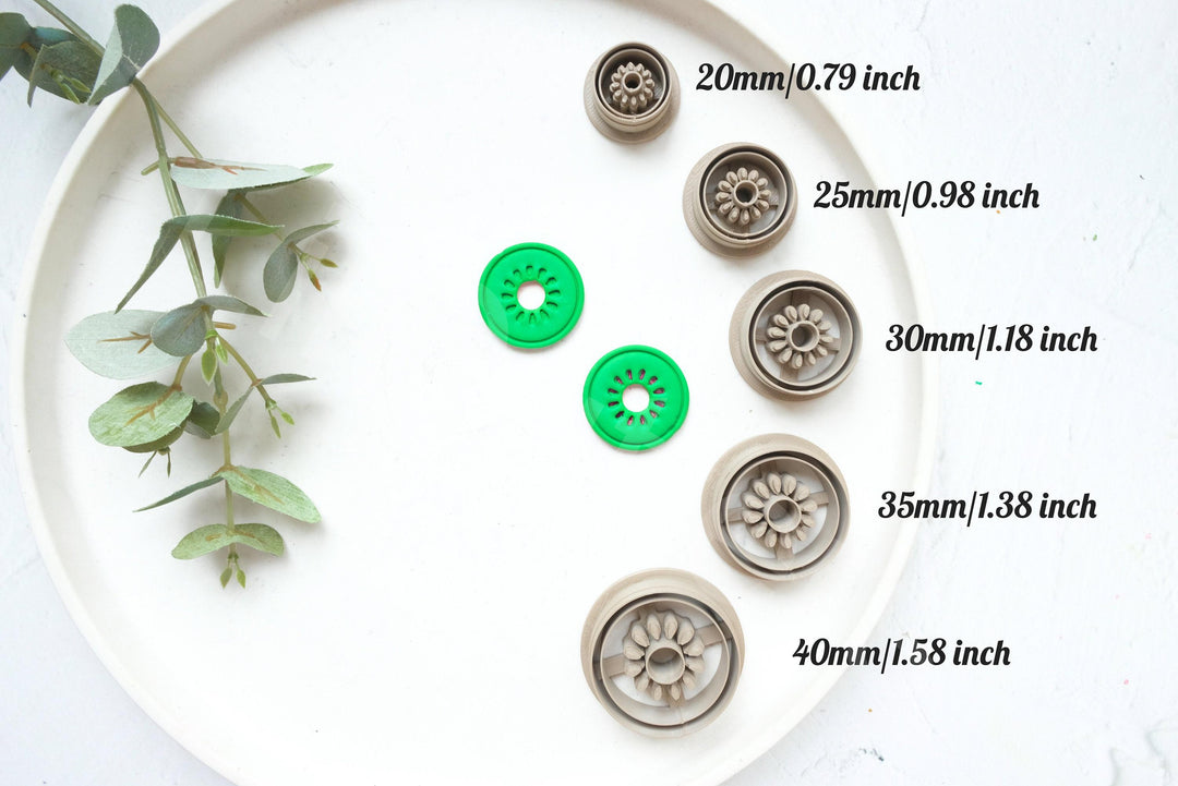 Kiwi Slice Polymer Clay Cutter – Tropical Fruit Clay Cutter for Earrings, Mini DIY Jewelry Making Tool, 3D Printed