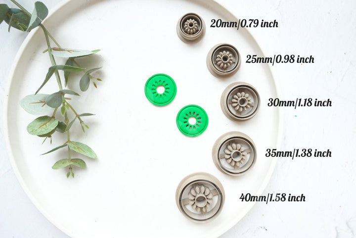 Kiwi Slice Polymer Clay Cutter – Tropical Fruit Clay Cutter for Earrings, Mini DIY Jewelry Making Tool, 3D Printed