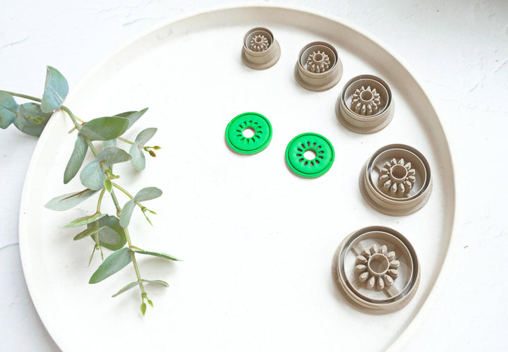 Kiwi Slice Polymer Clay Cutter – Tropical Fruit Clay Cutter for Earrings, Mini DIY Jewelry Making Tool, 3D Printed