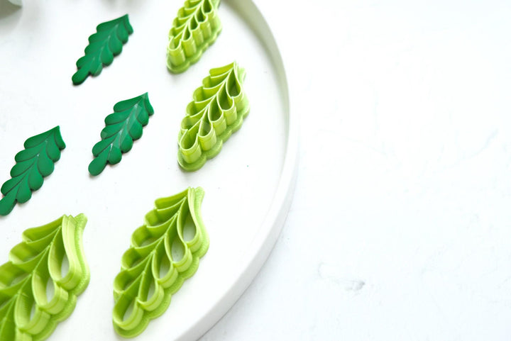 Leaf Polymer Clay Cutter Set: Embossed Botanical Earring Cutters
