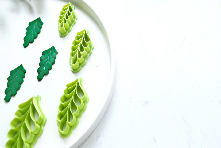Leaf Polymer Clay Cutter Set: Embossed Botanical Earring Cutters