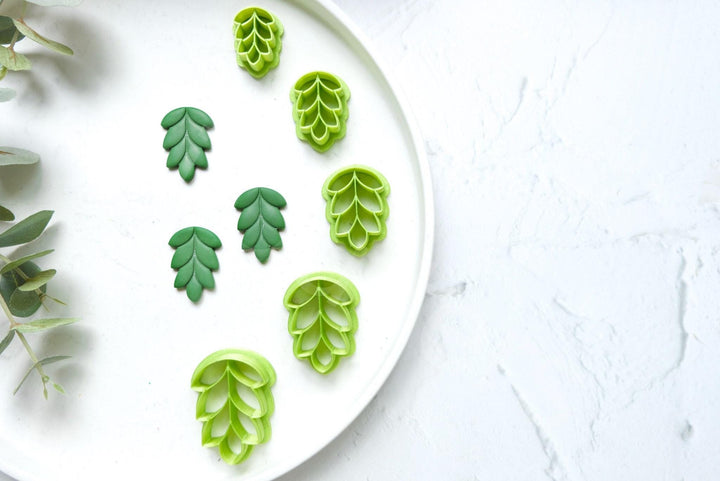 Leaf Polymer Clay Cutters: Geometric Earring & Hair Clip Molds