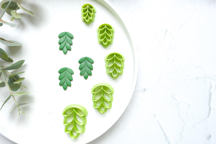 Leaf Polymer Clay Cutters: Geometric Earring & Hair Clip Molds