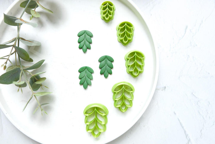 Leaf Polymer Clay Cutters: Geometric Earring & Hair Clip Molds