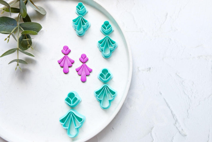 Leaf Polymer Clay Cutter Set: Embossed Petal Earring Cutters