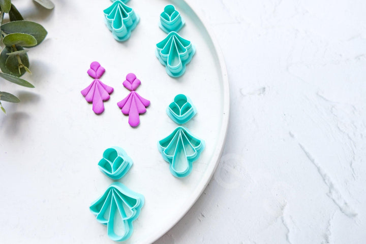 Leaf Polymer Clay Cutter Set: Embossed Petal Earring Cutters