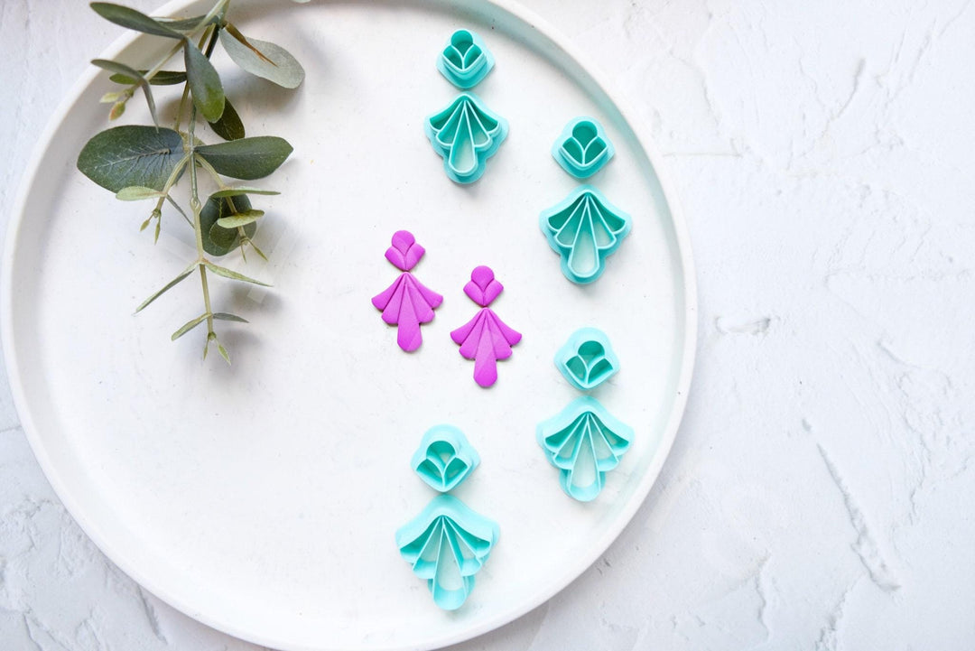 Leaf Polymer Clay Cutter Set: Embossed Petal Earring Cutters