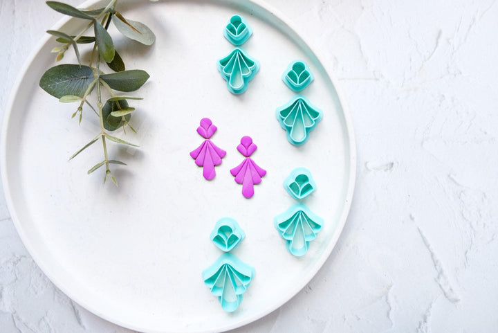 Leaf Polymer Clay Cutter Set: Embossed Petal Earring Cutters