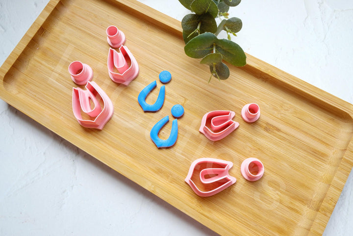 Leaf Polymer Clay Cutter Set: Geometric Earring Cutters (30-50mm)