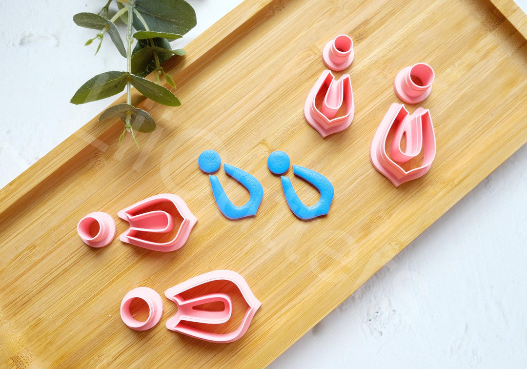 Leaf Polymer Clay Cutter Set: Geometric Earring Cutters (30-50mm)