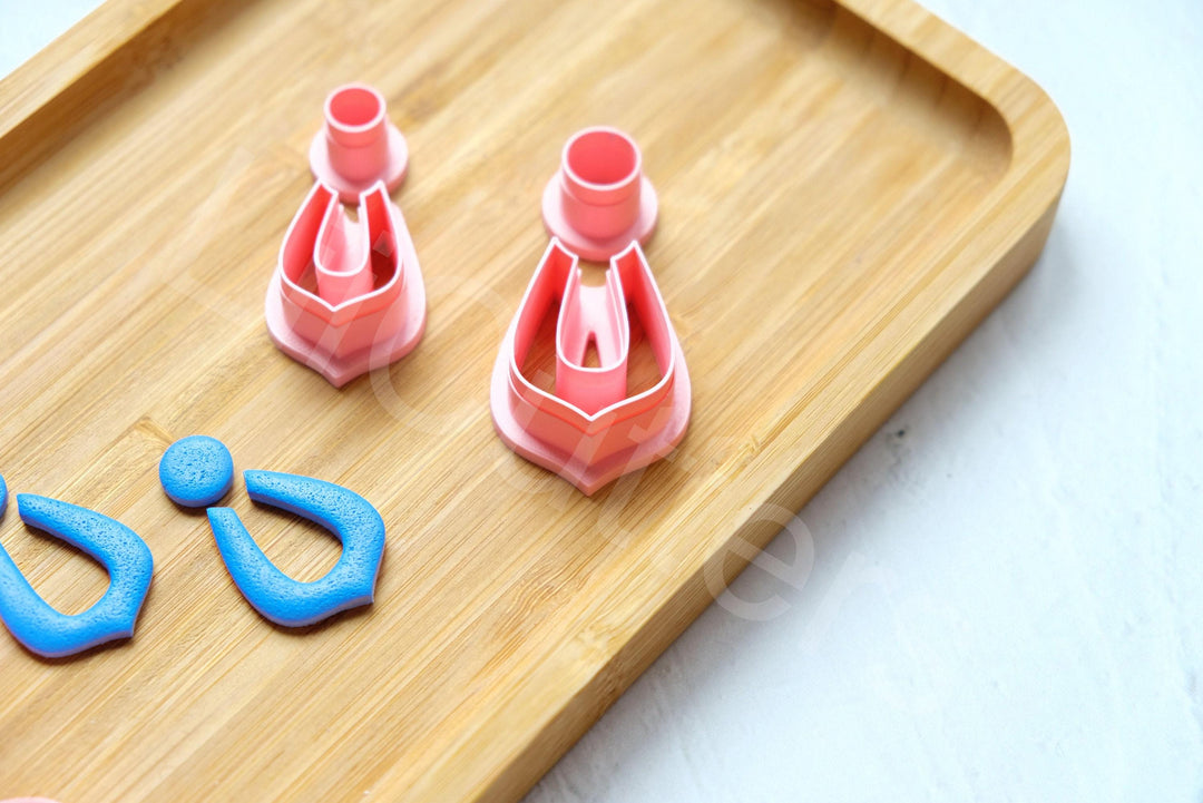 Leaf Polymer Clay Cutter Set: Geometric Earring Cutters (30-50mm)