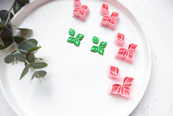 Leaf & Flower Polymer Clay Cutters: Earring Making, Embossing