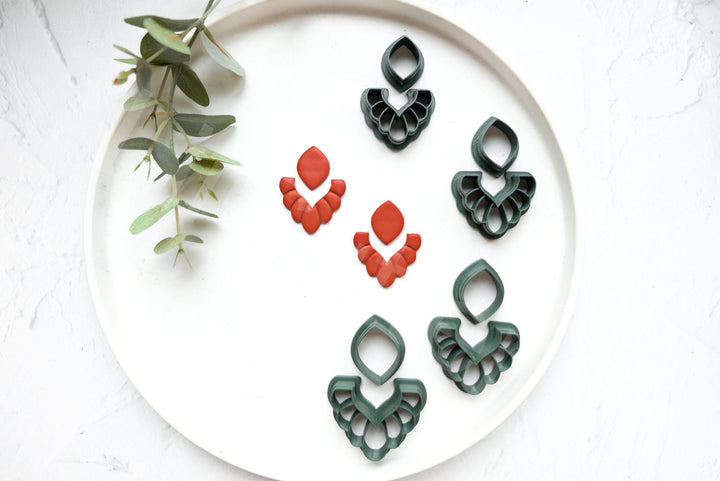 Leaf & Flower Polymer Clay Cutters: Earring DIY Set