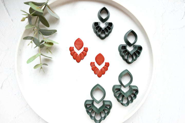 Leaf & Flower Polymer Clay Cutters: Earring DIY Set