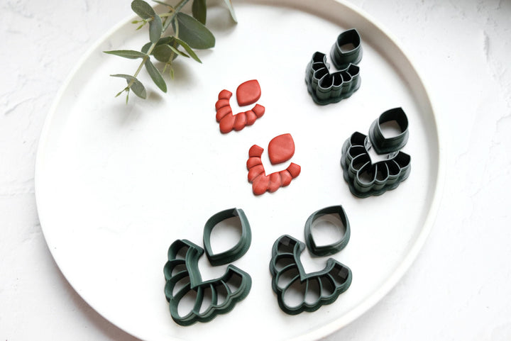 Leaf & Flower Polymer Clay Cutters: Earring DIY Set