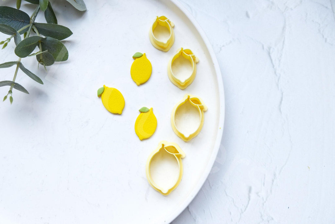 Lemon Clay Cutter Set: Fruit Earring Cutters, Summer Theme