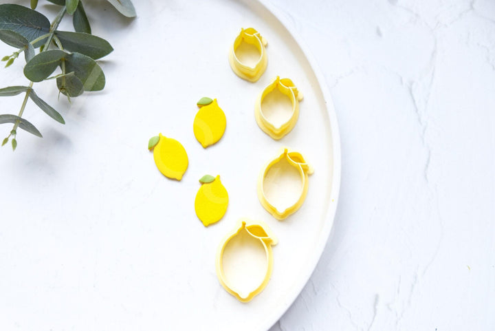 Lemon Clay Cutter Set: Fruit Earring Cutters, Summer Theme