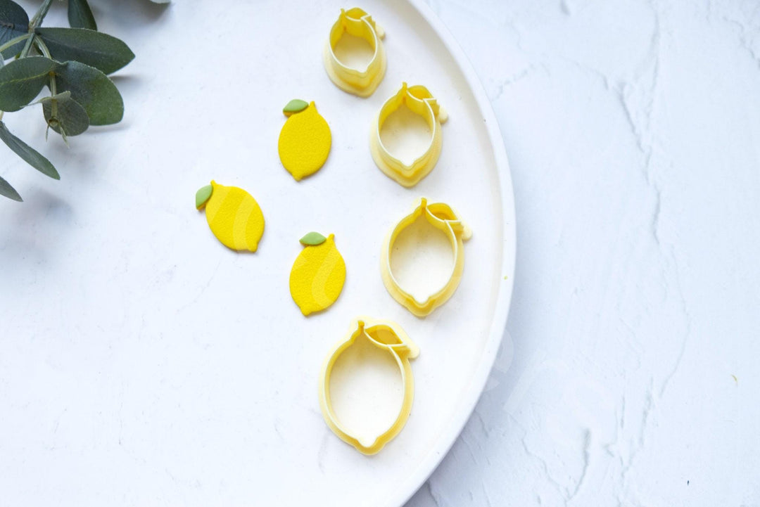 Lemon Clay Cutter Set: Fruit Earring Cutters, Summer Theme