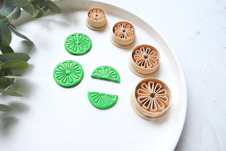 Lime Slice Polymer Clay Cutter: 3D Printed PLA, Earring DIY