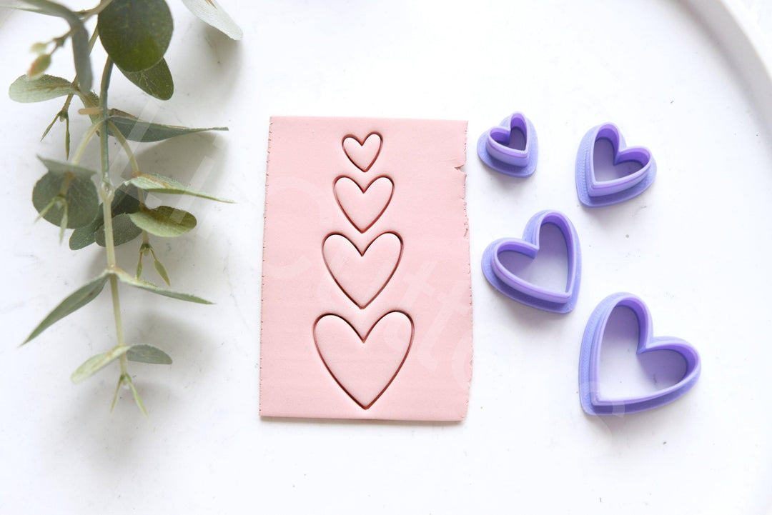 Heart Polymer Clay Cutter Set – Mini Heart Clay Cutters for Earrings, DIY Jewelry Making Tools, 3D Printed Clay Tools
