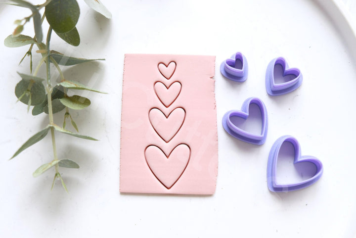 Heart Polymer Clay Cutter Set – Mini Heart Clay Cutters for Earrings, DIY Jewelry Making Tools, 3D Printed Clay Tools