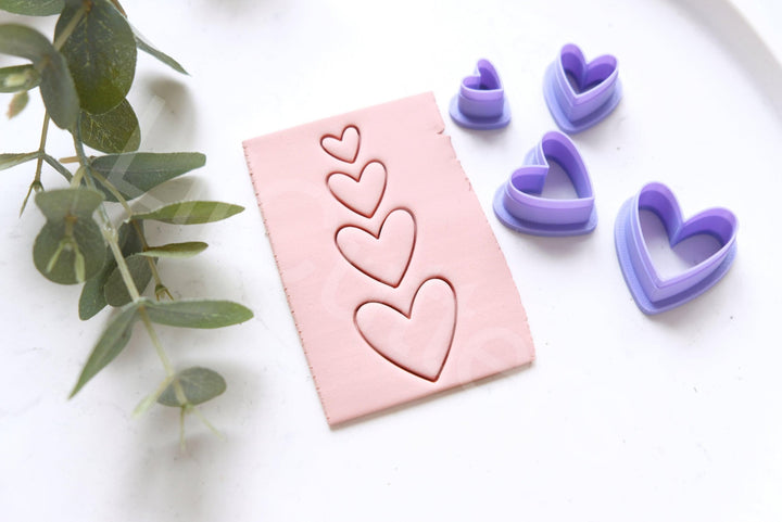 Heart Polymer Clay Cutter Set – Mini Heart Clay Cutters for Earrings, DIY Jewelry Making Tools, 3D Printed Clay Tools