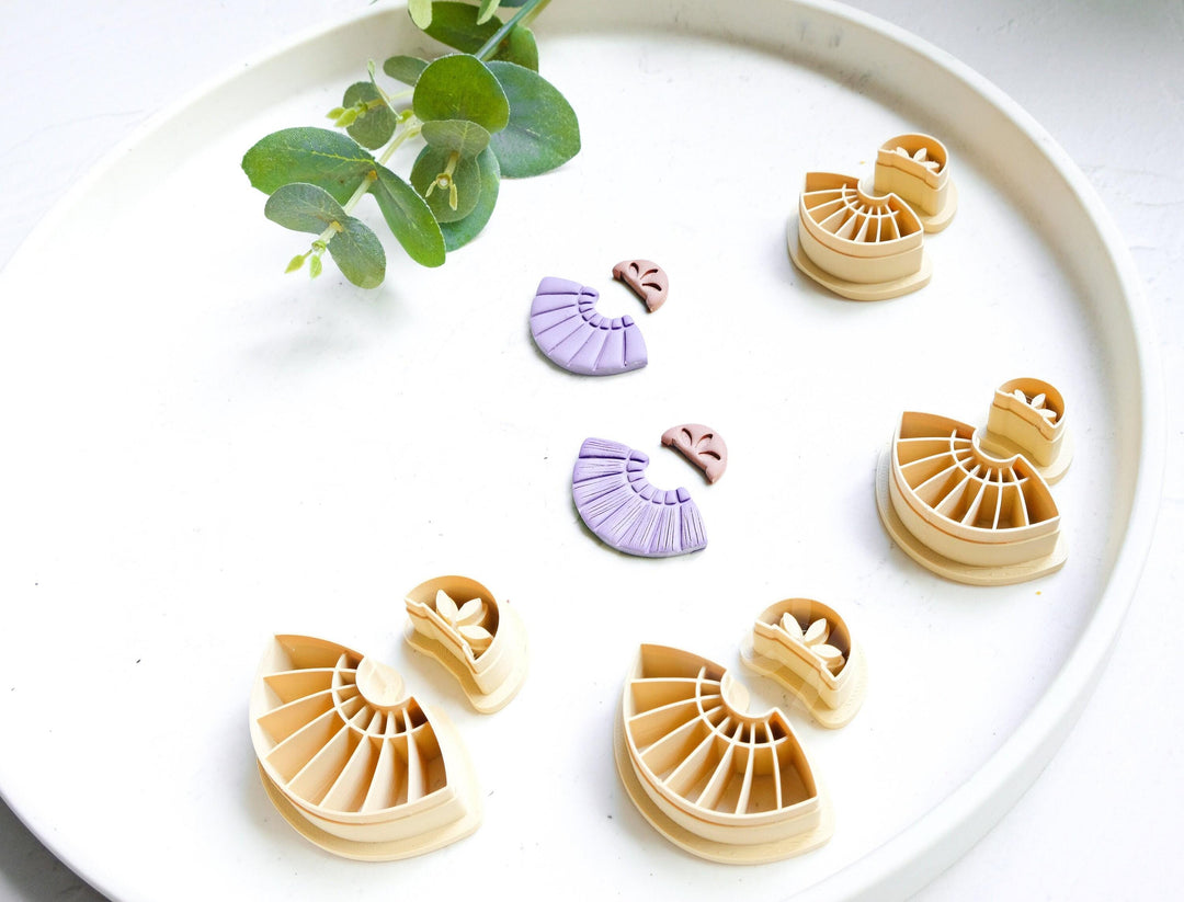 Macrame Polymer Clay Cutter Set: Floral Earring & Hair Clip Cutters