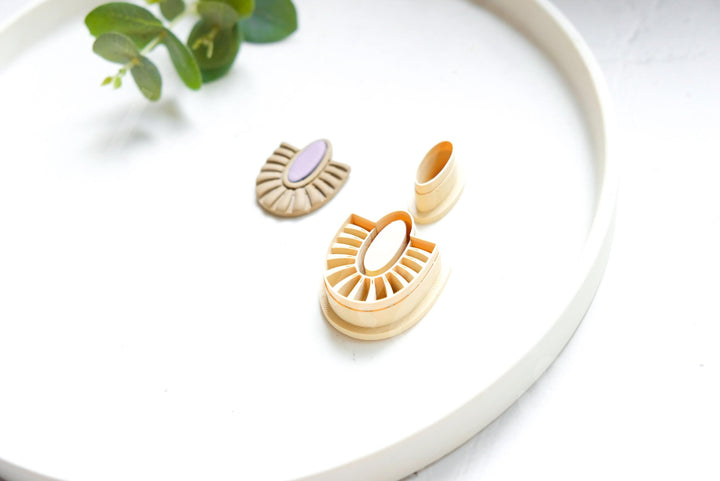 Macrame Polymer Clay Cutter Set: Boho Earring, Hair Clip (2 pc)