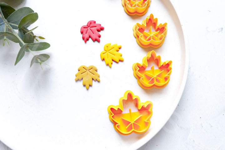 Maple Leaf Polymer Clay Cutter Set: Autumn Earring Cutters