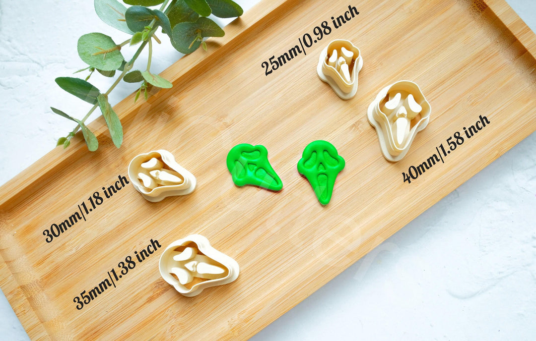 Halloween Mask Polymer Clay Cutter Set: Spooky Earring Cutters