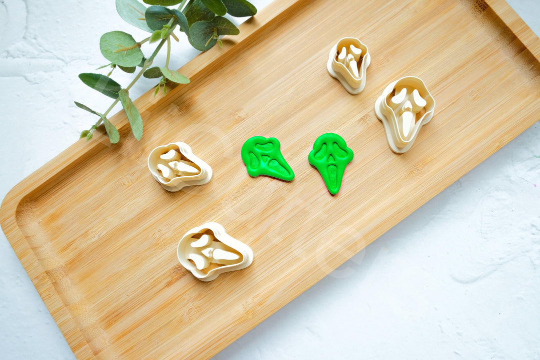 Halloween Mask Polymer Clay Cutter Set: Spooky Earring Cutters