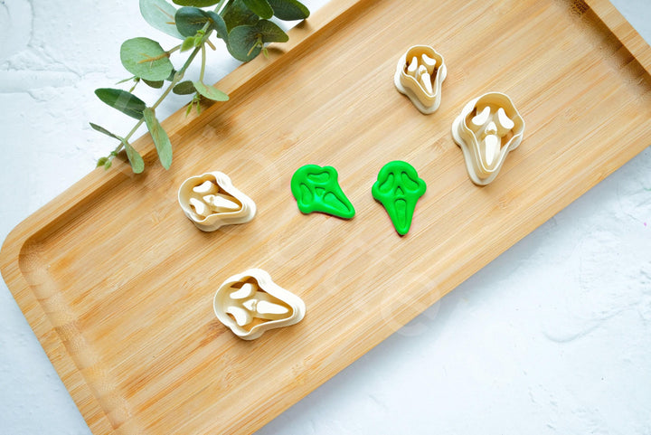 Halloween Mask Polymer Clay Cutter Set: Spooky Earring Cutters