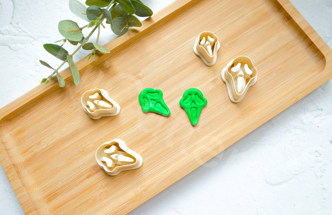 Halloween Mask Polymer Clay Cutter Set: Spooky Earring Cutters
