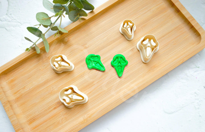 Halloween Mask Polymer Clay Cutter Set: Spooky Earring Cutters