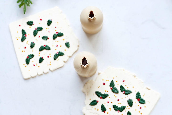 Micro Christmas Holly Leaf Clay Cutter Set: Polymer Clay Earring Tool, Mini Earring Mold, Christmas jewellery