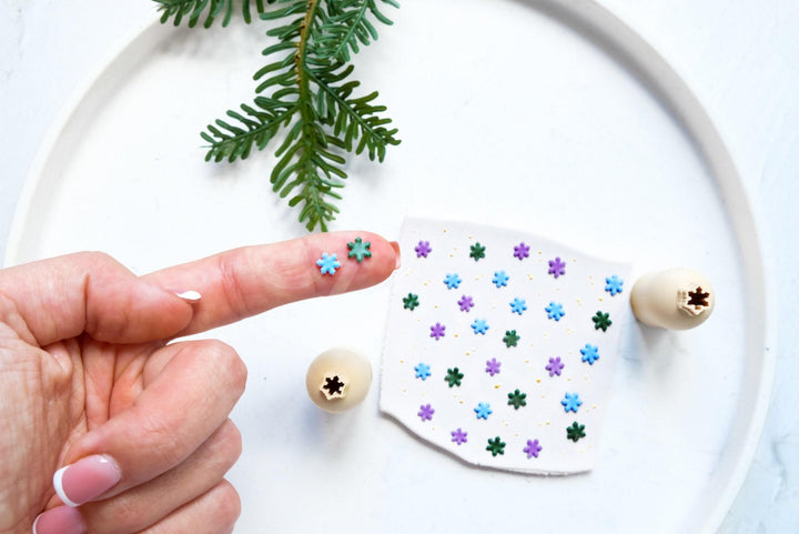 Micro Snowflake Polymer Clay Cutter Set: Earring Making Tool