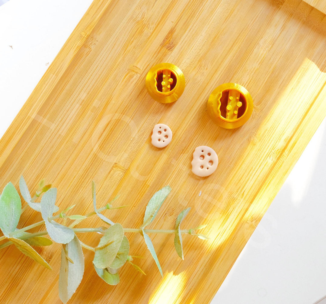 Chocolate Chip Cookie Polymer Clay Cutter: Earring Stud Tool