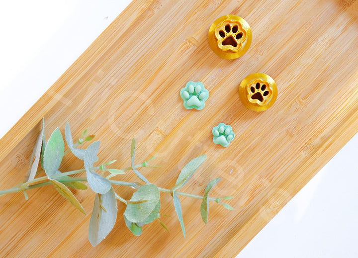 Mini Dog Paw Polymer Clay Cutter for Earrings – Small Paw Print Clay Cutter, Polymer Clay Earring Stud Tool, Dog Lover Jewelry Making Supply