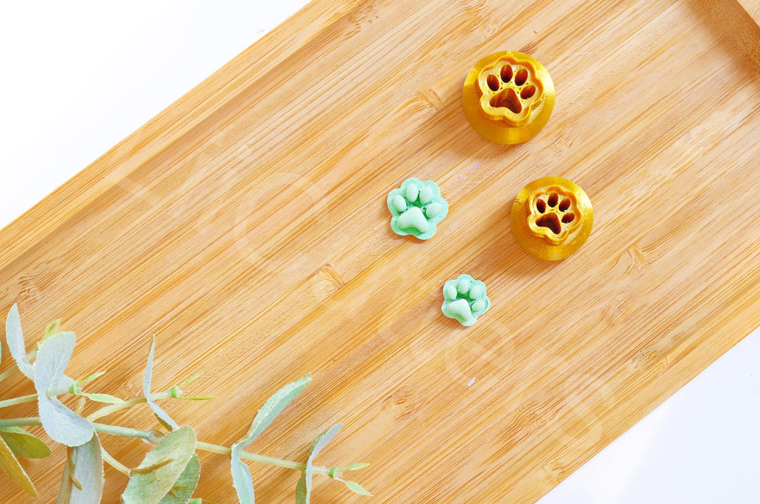 Mini Dog Paw Polymer Clay Cutter for Earrings – Small Paw Print Clay Cutter, Polymer Clay Earring Stud Tool, Dog Lover Jewelry Making Supply