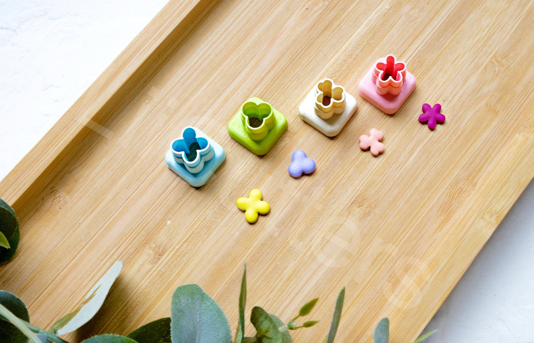 Mini Flower Cutter Set (4pc): Polymer Clay Earring Tools