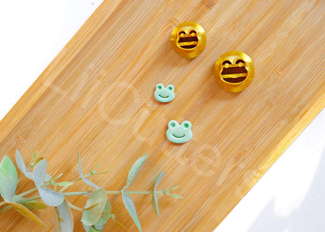 Mini Frog Polymer Clay Cutter – Tiny Frog Clay Cutter for Earring Studs, Mini Clay Tool for Jewelry Making, 3D Printed